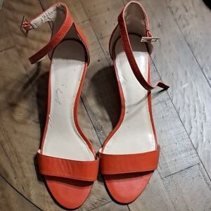 Nine West Women’s Orange Ankle-Strap Sandals - Minimal Heel